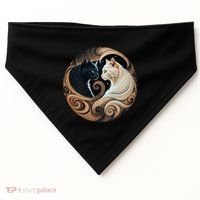 Cats Yin Yang USA-Made Doggie Bandana thumb 0