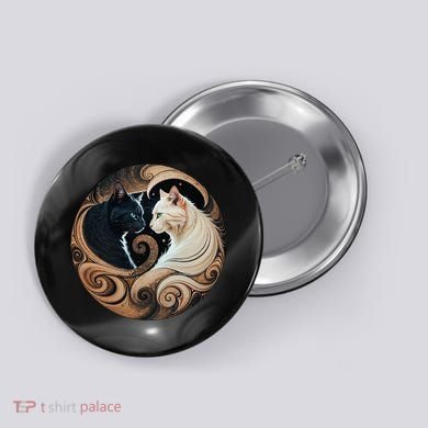Cats Yin Yang Button