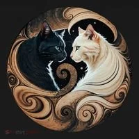 Cats Yin Yang Bucket Hat thumb 4