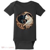 Cats Yin Yang Baby Bodysuit thumb 0