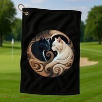 Cats Yin Yang Golf Towel thumb 1