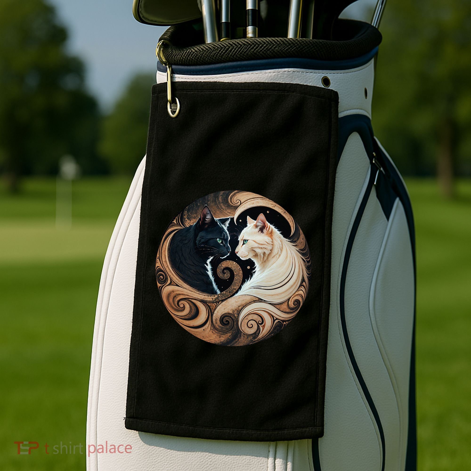 Cats Yin Yang Golf Towel