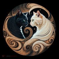 Cats Yin Yang Women's T-Shirt thumb 6