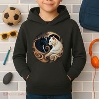 Cats Yin Yang Kids Hoodie thumb 2