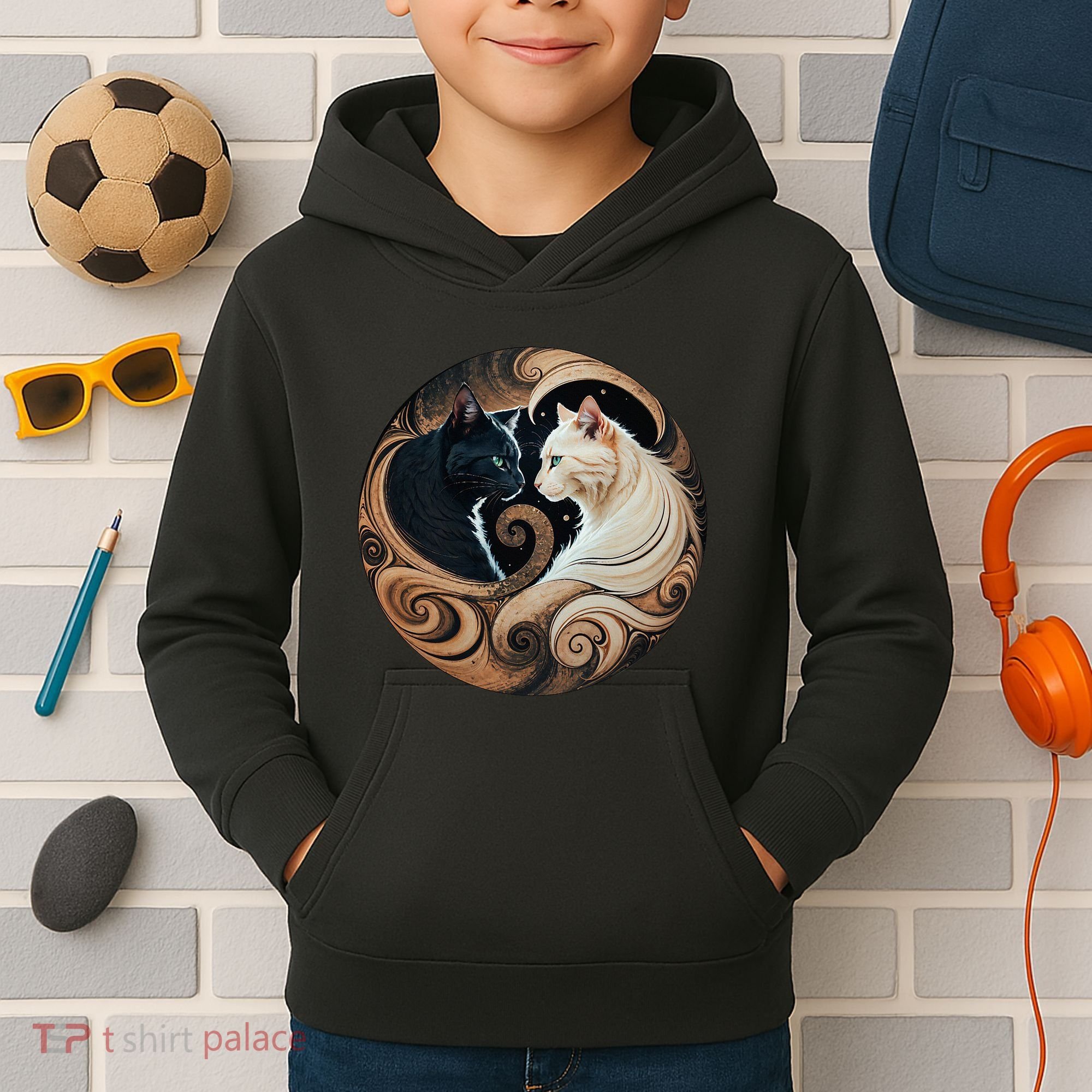 Cats Yin Yang Kids Hoodie