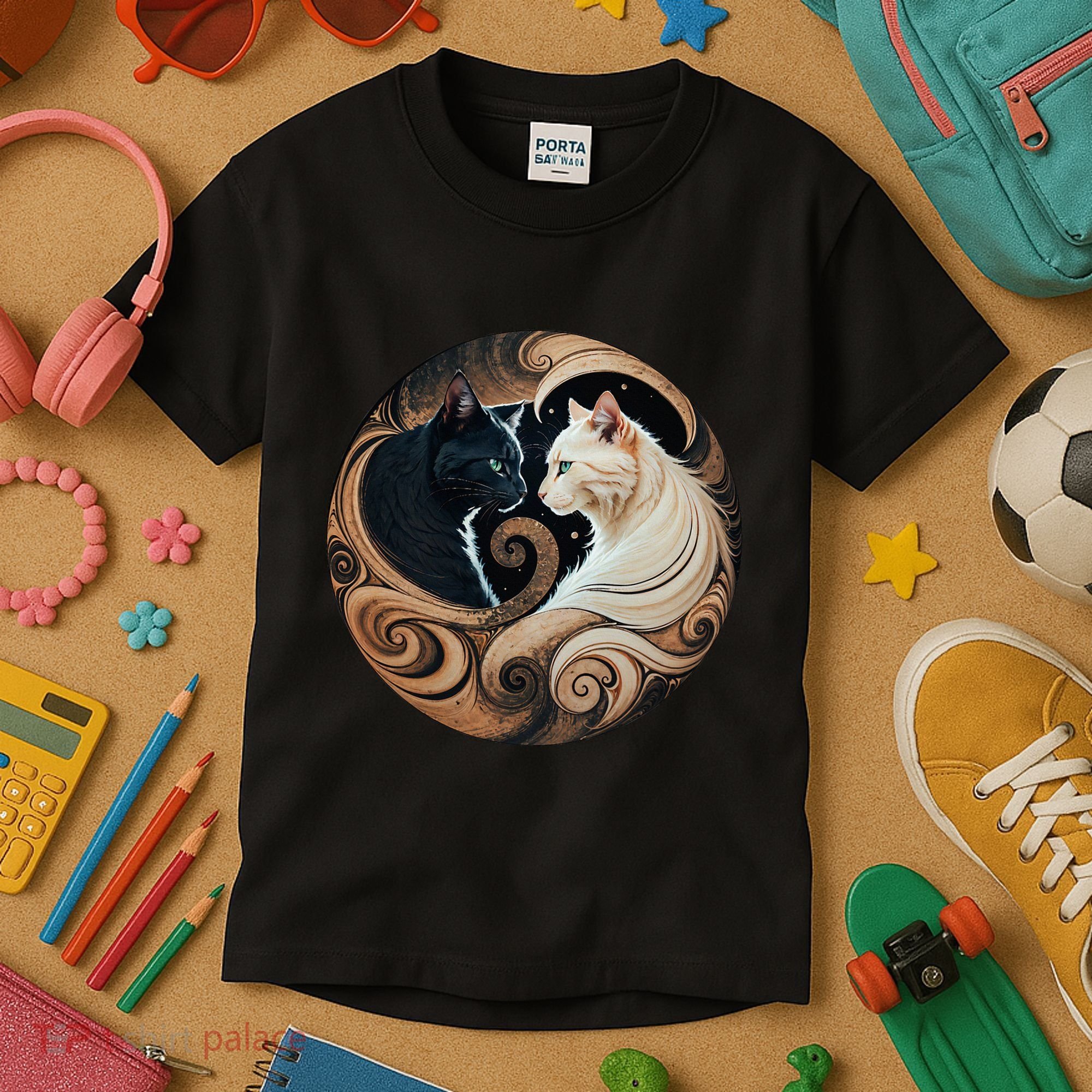 Cats Yin Yang Kids T-Shirt