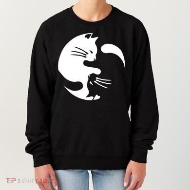 Cat Yin Yang Peace Loving Interconnected Great Gift Idea Meaningful Gift Women's Sweatshirt