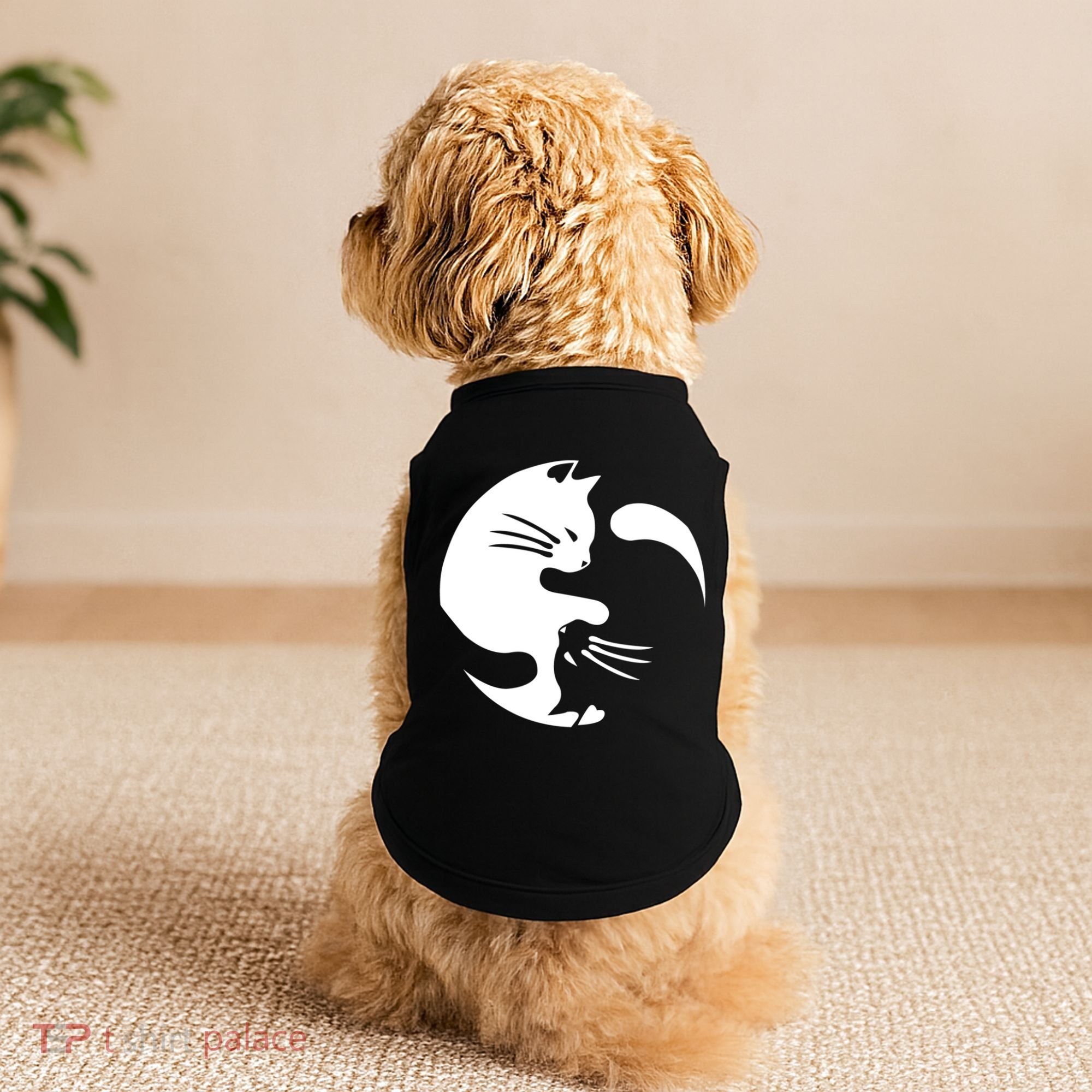 Cat Yin Yang Peace Loving Interconnected Great Gift Idea Meaningful Gift Doggie Tank