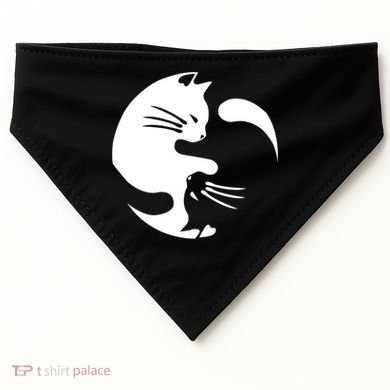 Cat Yin Yang Peace Loving Interconnected Great Gift Idea Meaningful Gift USA-Made Doggie Bandana