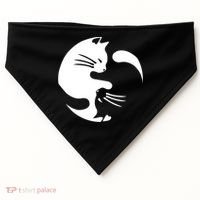 Cat Yin Yang Peace Loving Interconnected Great Gift Idea Meaningful Gift USA-Made Doggie Bandana thumb 0