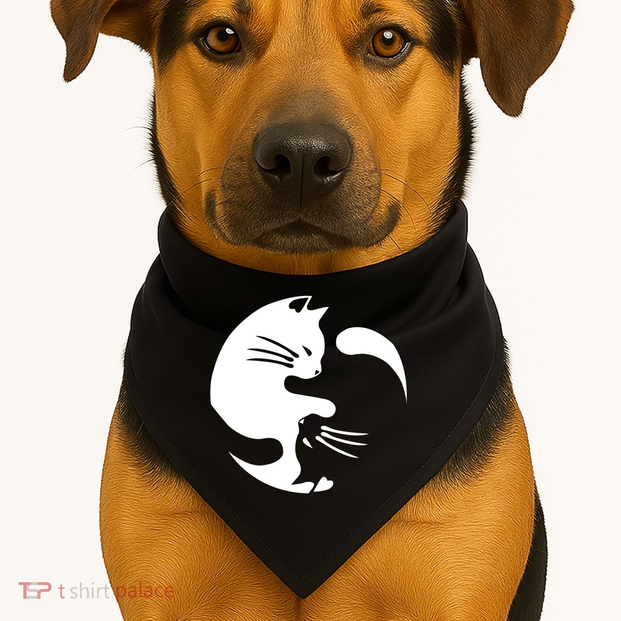Cat Yin Yang Peace Loving Interconnected Great Gift Idea Meaningful Gift USA-Made Doggie Bandana