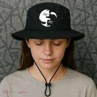 Cat Yin Yang Peace Loving Interconnected Great Gift Idea Meaningful Gift Bucket Hat thumb 3