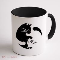 Cat Yin Yang Peace Loving Interconnected Great Gift Idea Meaningful Gift Coffee Mug thumb 1