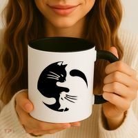 Cat Yin Yang Peace Loving Interconnected Great Gift Idea Meaningful Gift Coffee Mug thumb 3