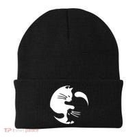 Cat Yin Yang Peace Loving Interconnected Great Gift Idea Meaningful Gift Beanie thumb 0
