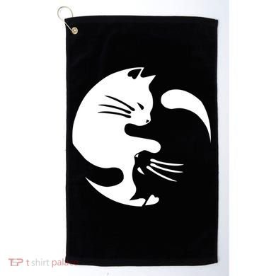 Cat Yin Yang Peace Loving Interconnected Great Gift Idea Meaningful Gift Golf Towel