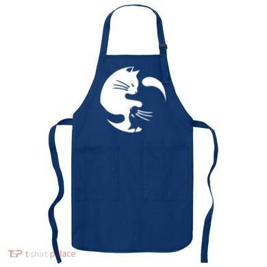Cat Yin Yang Peace Loving Interconnected Great Gift Idea Meaningful Gift Apron