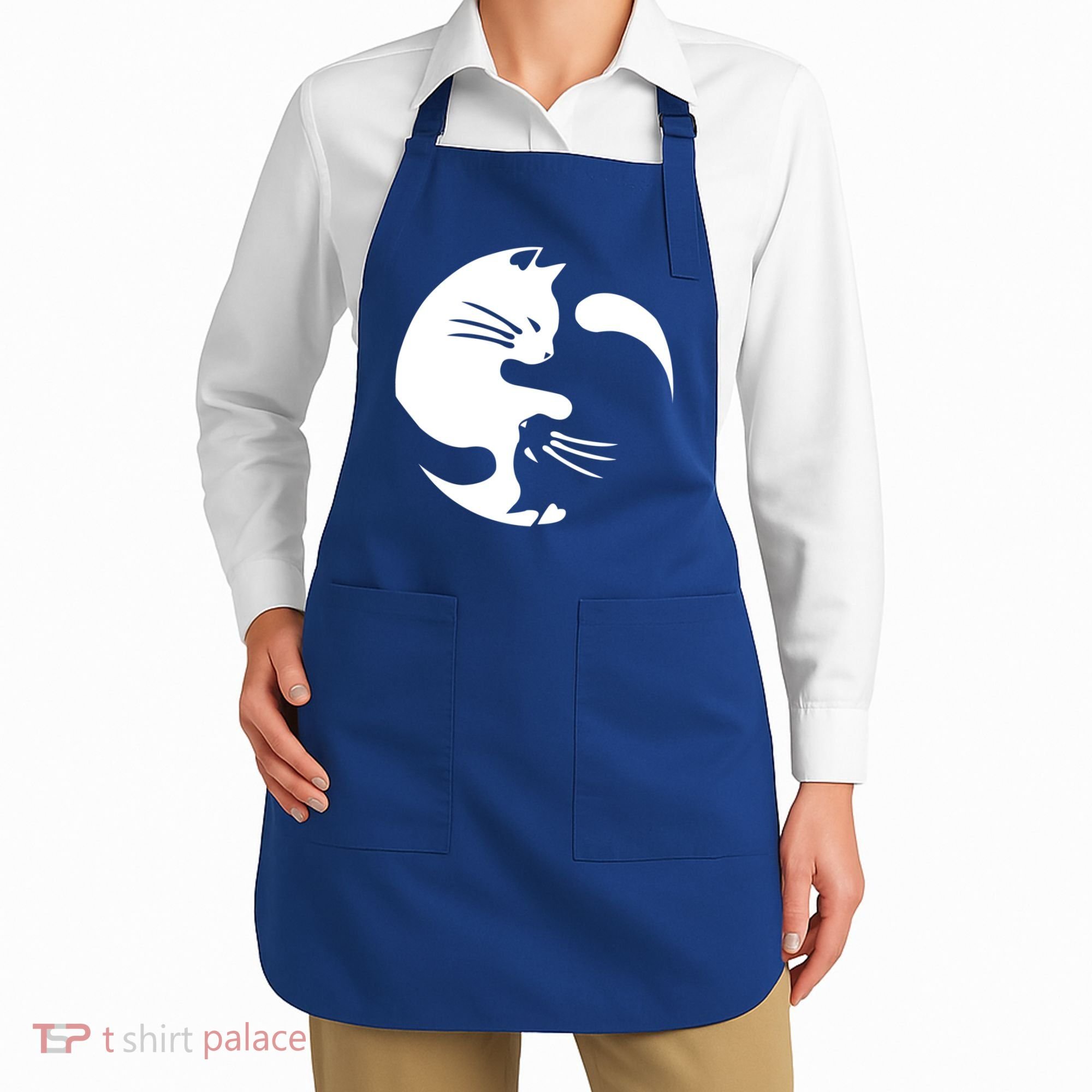 Cat Yin Yang Peace Loving Interconnected Great Gift Idea Meaningful Gift Apron