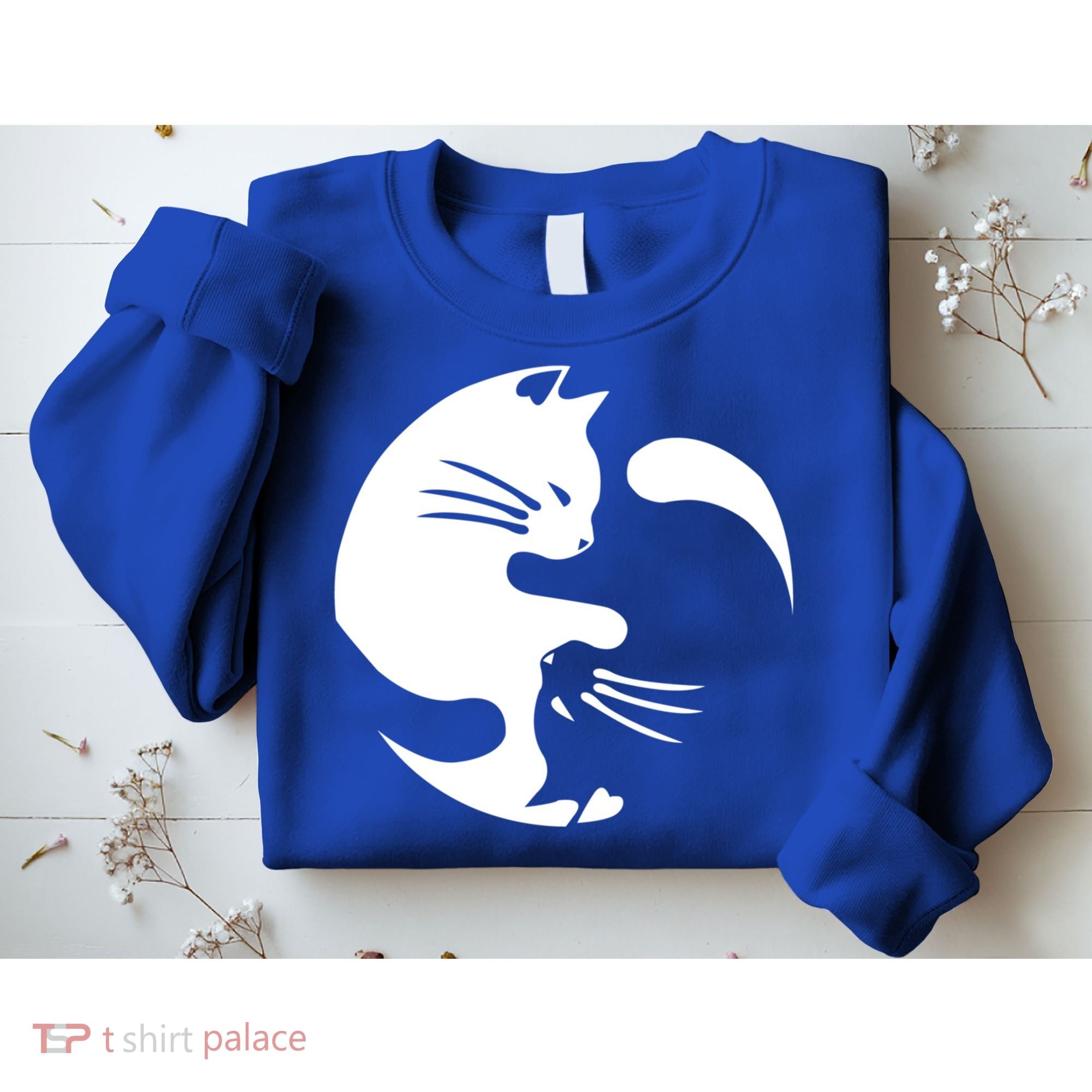 Cat Yin Yang Peace Loving Interconnected Great Gift Idea Meaningful Gift Sweatshirt