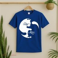 Cat Yin Yang Peace Loving Interconnected Great Gift Idea Meaningful Gift T-Shirt thumb 2