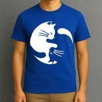 Cat Yin Yang Peace Loving Interconnected Great Gift Idea Meaningful Gift T-Shirt thumb 3