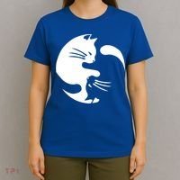 Cat Yin Yang Peace Loving Interconnected Great Gift Idea Meaningful Gift T-Shirt thumb 4