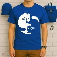 Cat Yin Yang Peace Loving Interconnected Great Gift Idea Meaningful Gift T-Shirt thumb 6