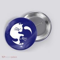 Cat Yin Yang Peace Loving Interconnected Great Gift Idea Meaningful Gift Button thumb 0