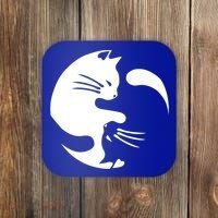 Cat Yin Yang Peace Loving Interconnected Great Gift Idea Meaningful Gift Coaster thumb 0