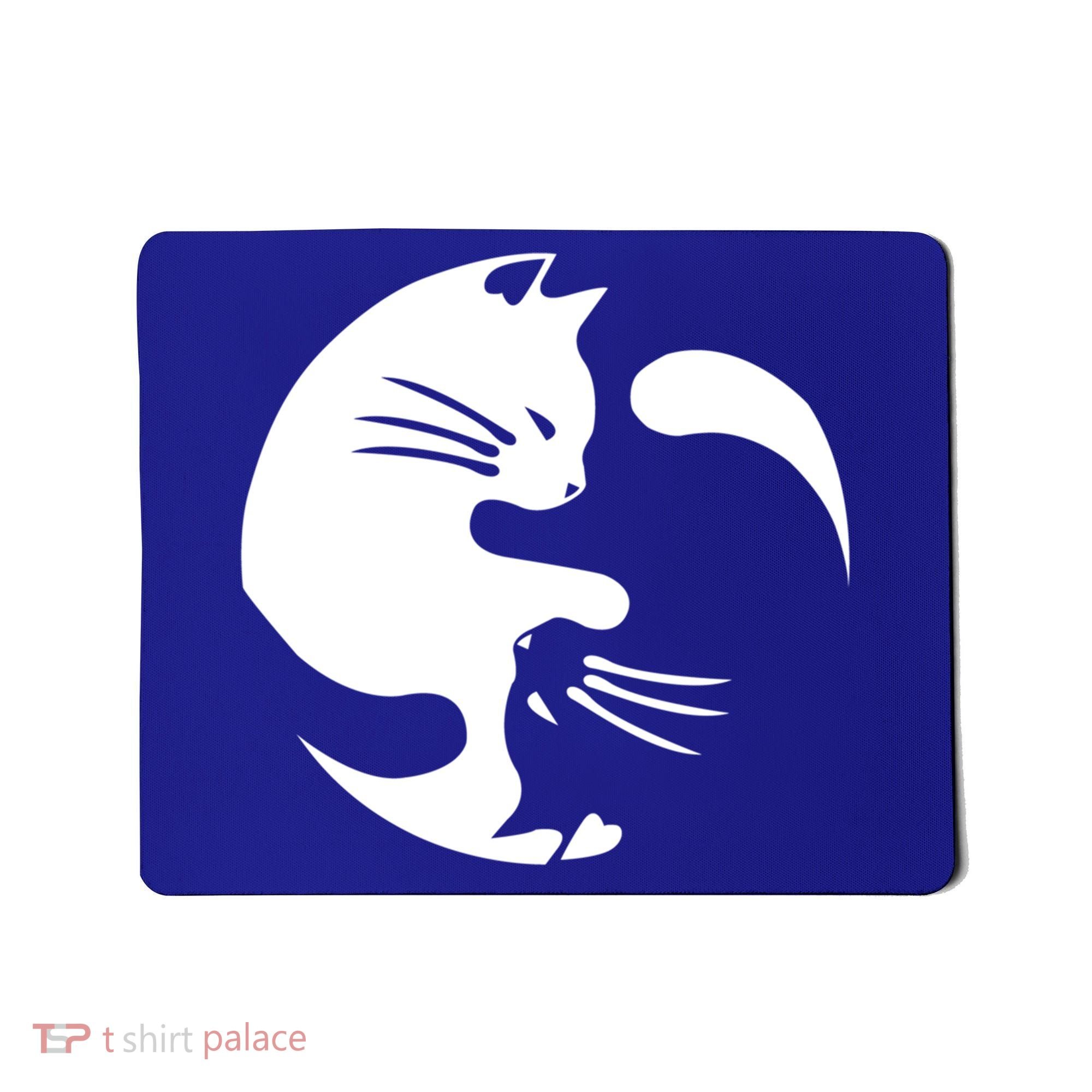 Cat Yin Yang Peace Loving Interconnected Great Gift Idea Meaningful Gift Mousepad