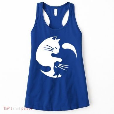 Cat Yin Yang Peace Loving Interconnected Great Gift Idea Meaningful Gift Women's Tank Top