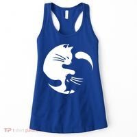Cat Yin Yang Peace Loving Interconnected Great Gift Idea Meaningful Gift Women's Tank Top thumb 0
