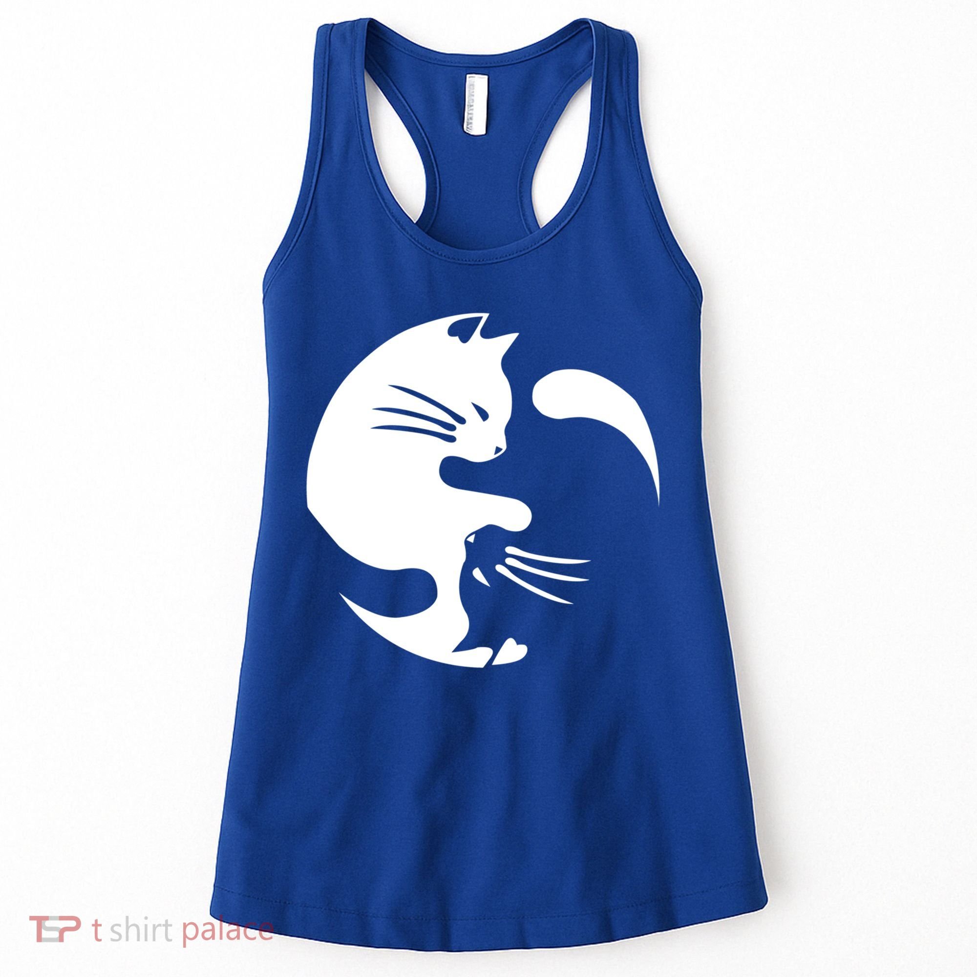 Cat Yin Yang Peace Loving Interconnected Great Gift Idea Meaningful Gift Women's Tank Top