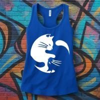 Cat Yin Yang Peace Loving Interconnected Great Gift Idea Meaningful Gift Women's Tank Top thumb 3