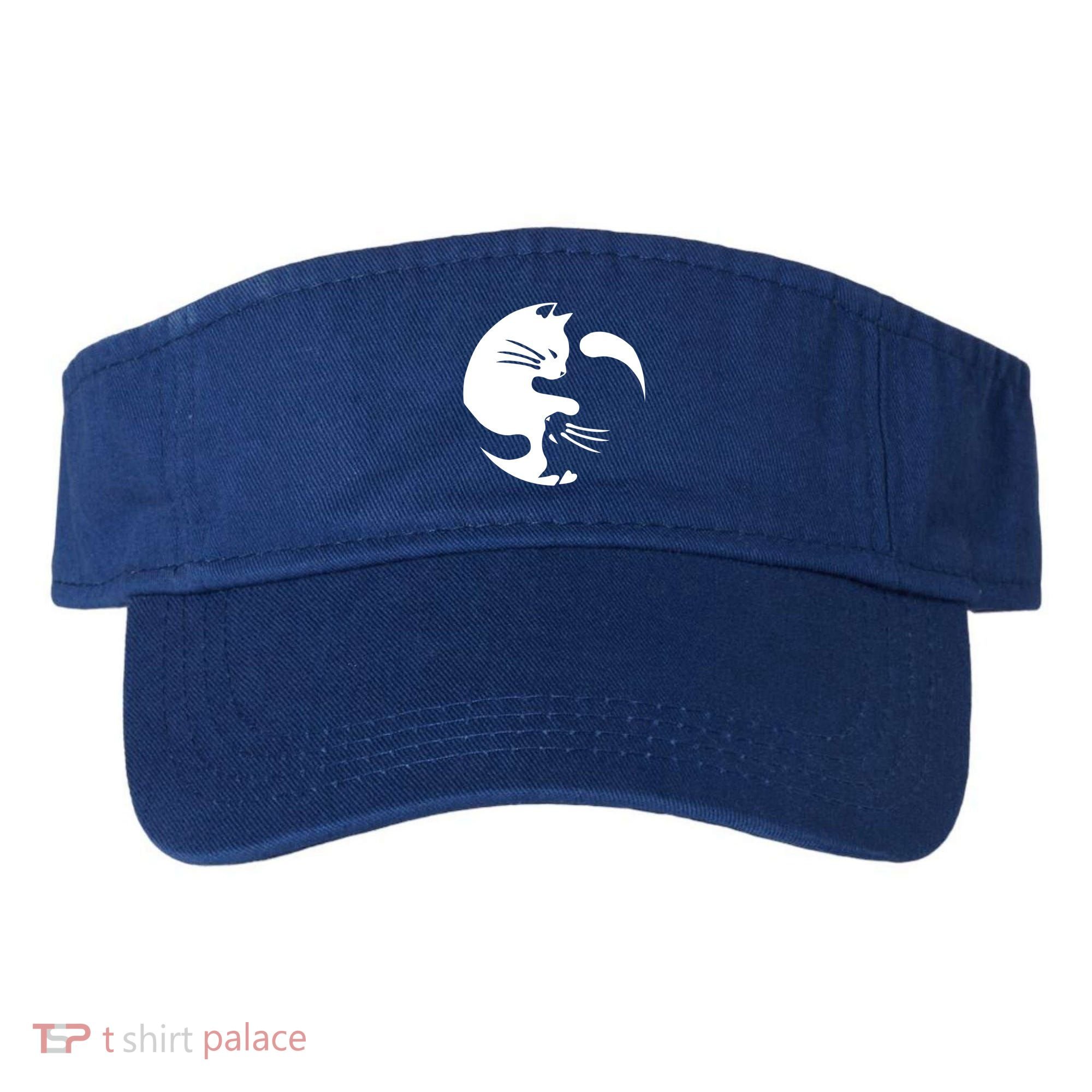 Cat Yin Yang Peace Loving Interconnected Great Gift Idea Meaningful Gift Visor