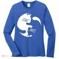 Cat Yin Yang Peace Loving Interconnected Great Gift Idea Meaningful Gift Women's Long Sleeve Shirt thumb 0