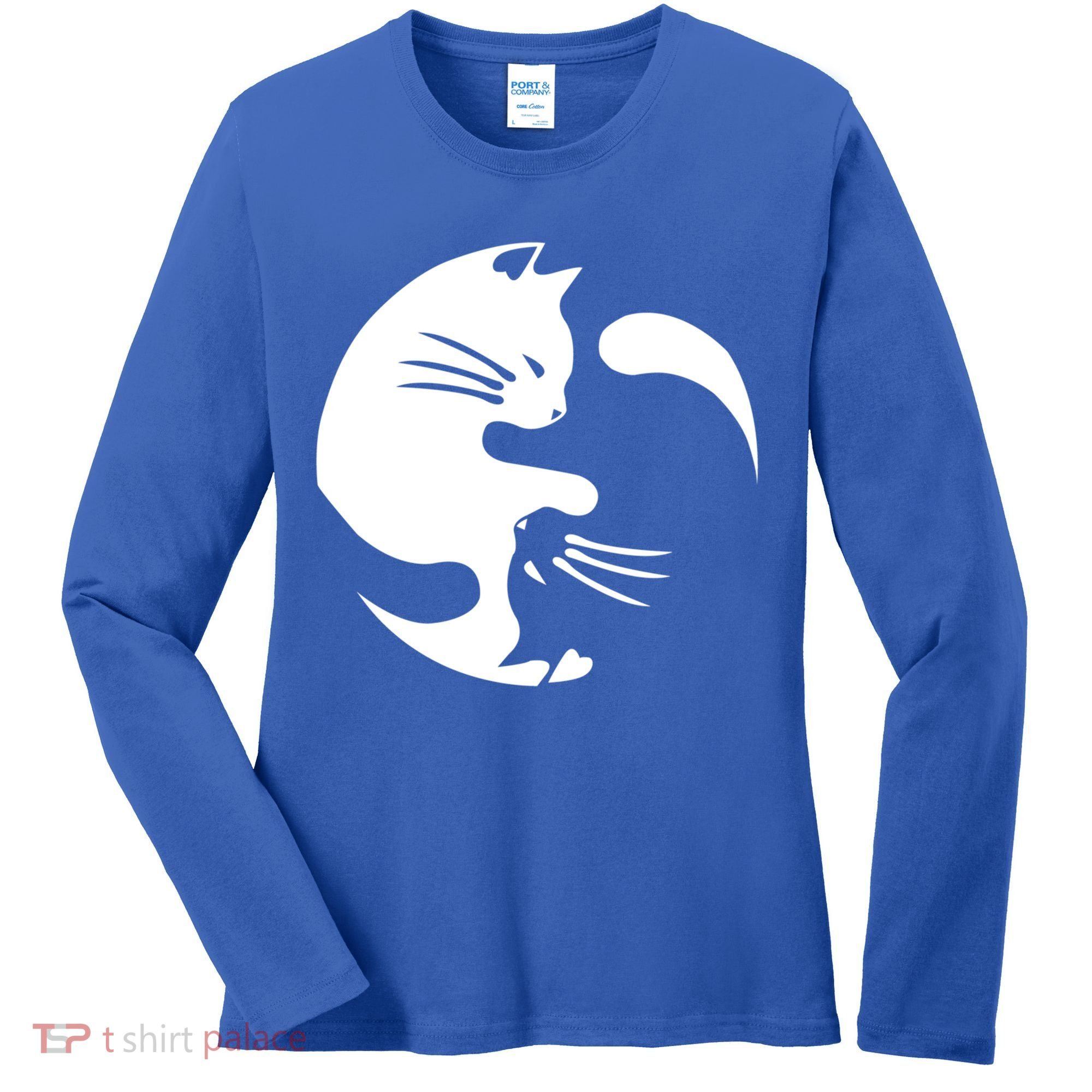 Cat Yin Yang Peace Loving Interconnected Great Gift Idea Meaningful Gift Women's Long Sleeve Shirt