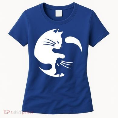 Cat Yin Yang Peace Loving Interconnected Great Gift Idea Meaningful Gift Women's T-Shirt