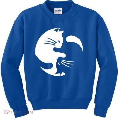 Cat Yin Yang Peace Loving Interconnected Great Gift Idea Meaningful Gift Kids Sweatshirt