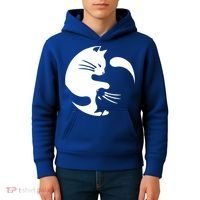 Cat Yin Yang Peace Loving Interconnected Great Gift Idea Meaningful Gift Kids Hoodie thumb 4