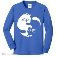 Cat Yin Yang Peace Loving Interconnected Great Gift Idea Meaningful Gift Kids Long Sleeve Shirt thumb 0