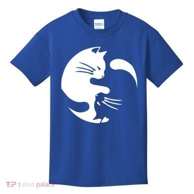 Cat Yin Yang Peace Loving Interconnected Great Gift Idea Meaningful Gift Kids T-Shirt