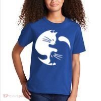 Cat Yin Yang Peace Loving Interconnected Great Gift Idea Meaningful Gift Kids T-Shirt thumb 2
