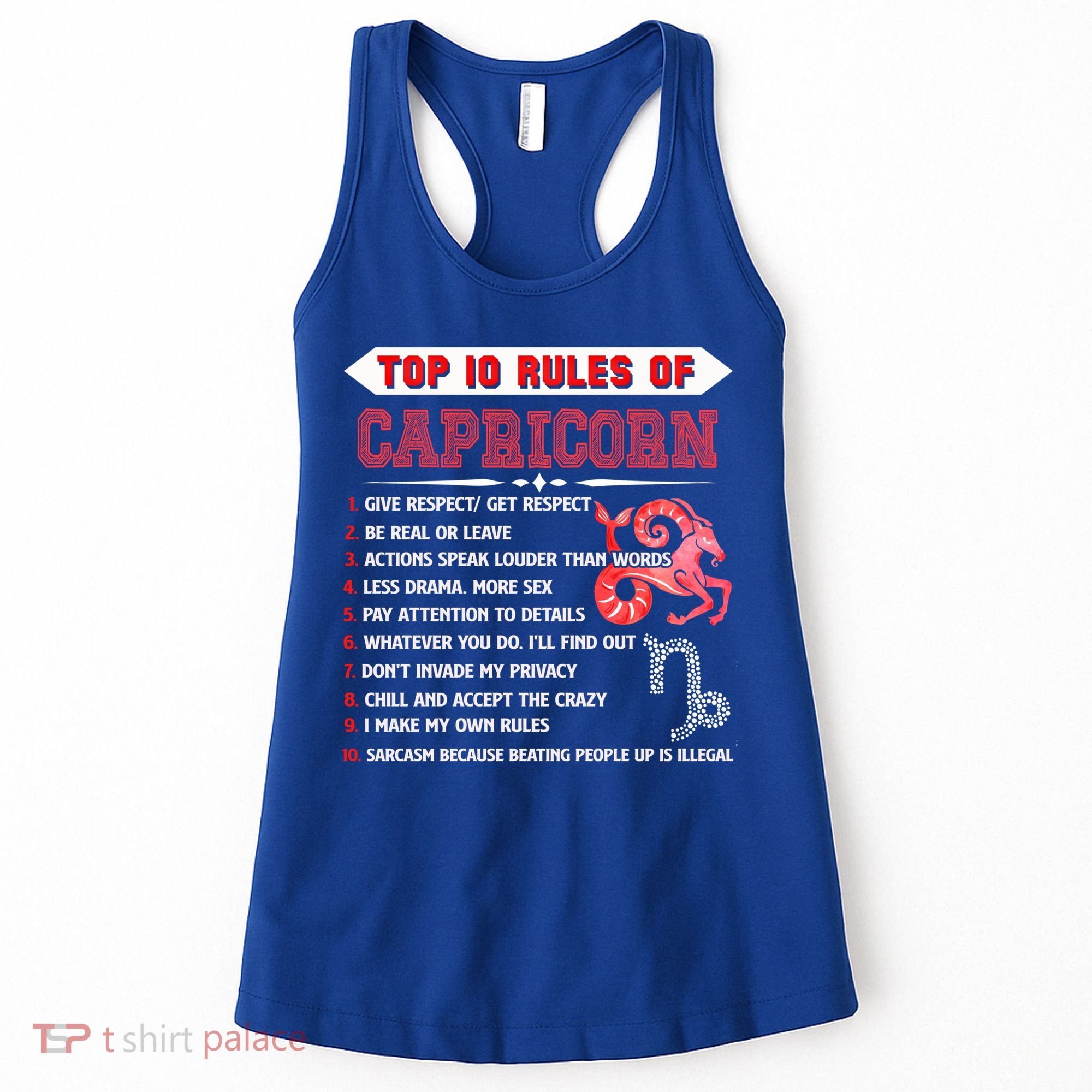 Capricorn Zodiac Birthday Top 10 Rules Of Capricorn Funny Cool Gift Women's Tank Top
