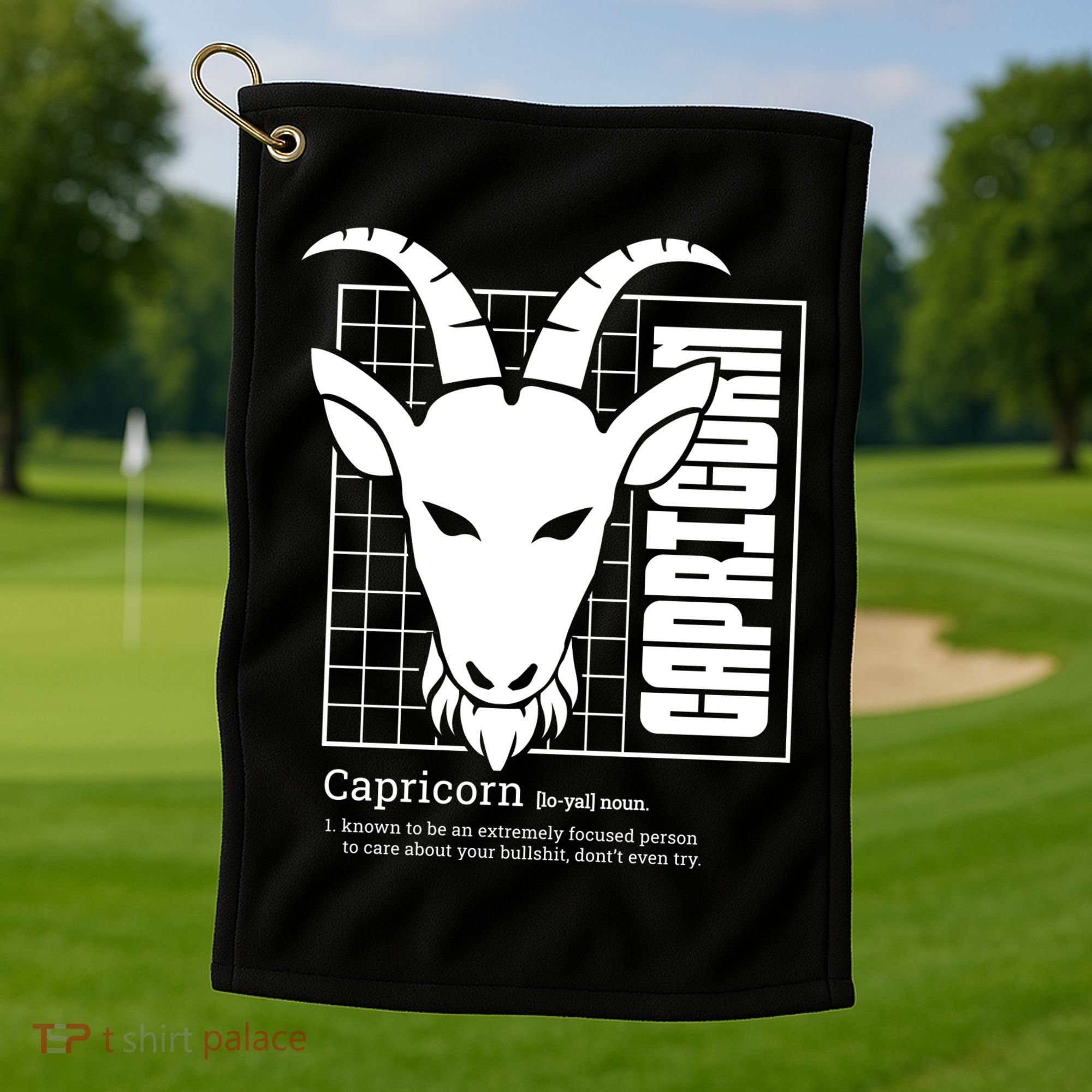 Capricorn Zodiac Definition Golf Towel