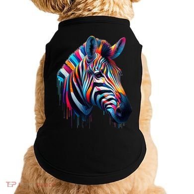 Colorful Zebra Dripping Doggie Tank