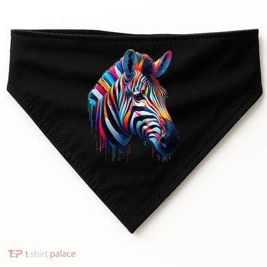 Colorful Zebra Dripping USA-Made Doggie Bandana