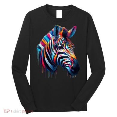 Colorful Zebra Dripping Long Sleeve Shirt