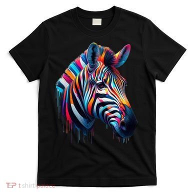 Colorful Zebra Dripping T-Shirt