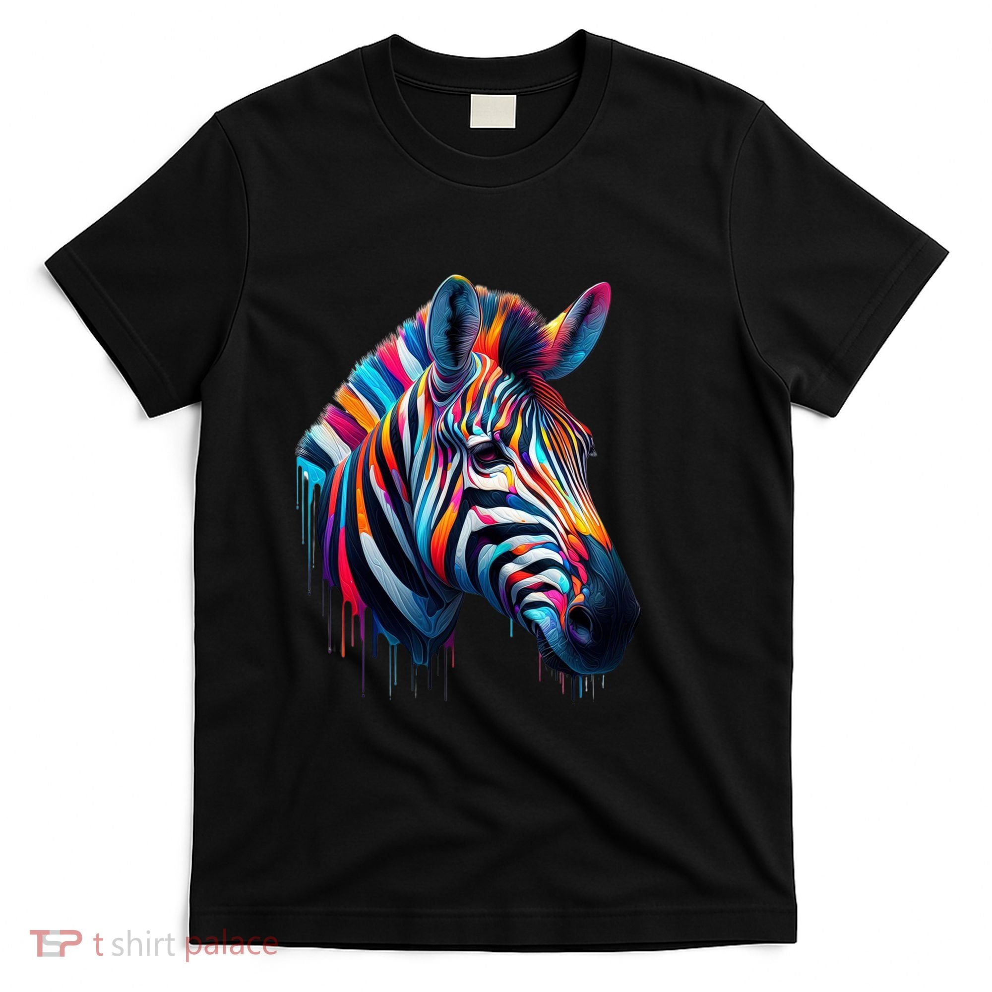 Colorful Zebra Dripping T-Shirt